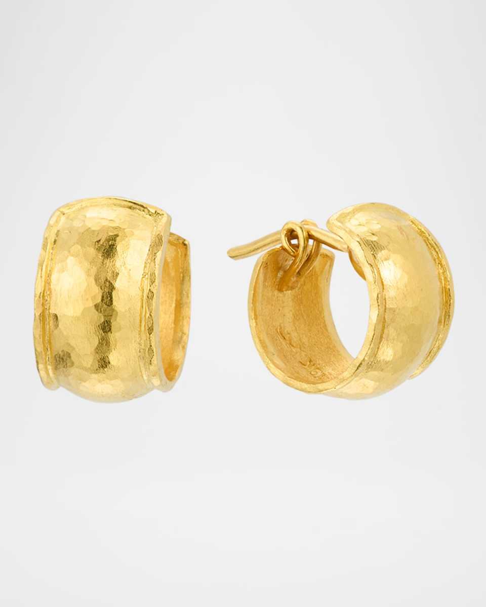 19K Yellow Gold Huggie Earrings